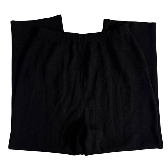St John vintage Black Knit Wide Leg Pull On Pants Women's Size 12 - Picture 5 of 5